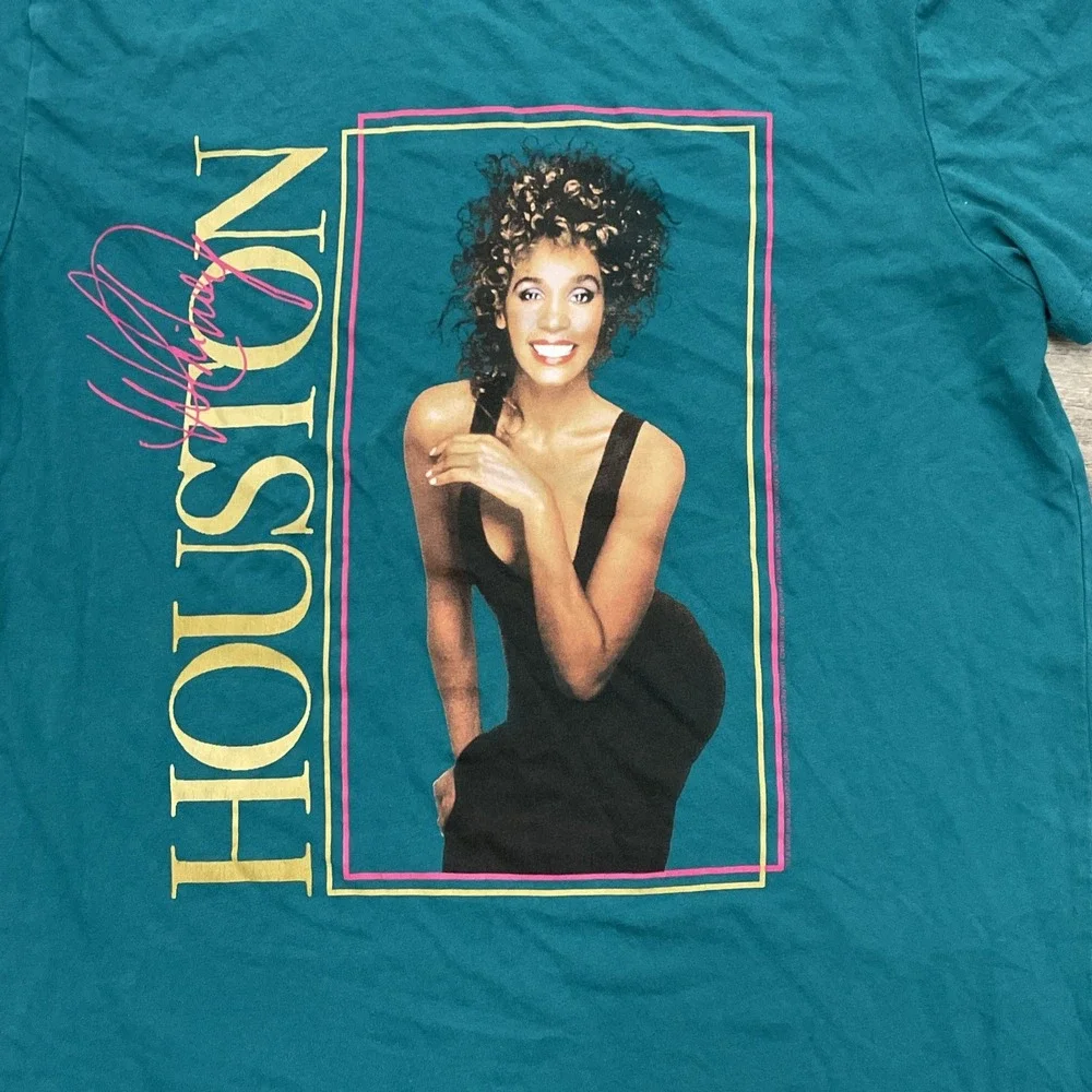 Vintage LEE Whitney Houston‎ T-shirt Size Small Green